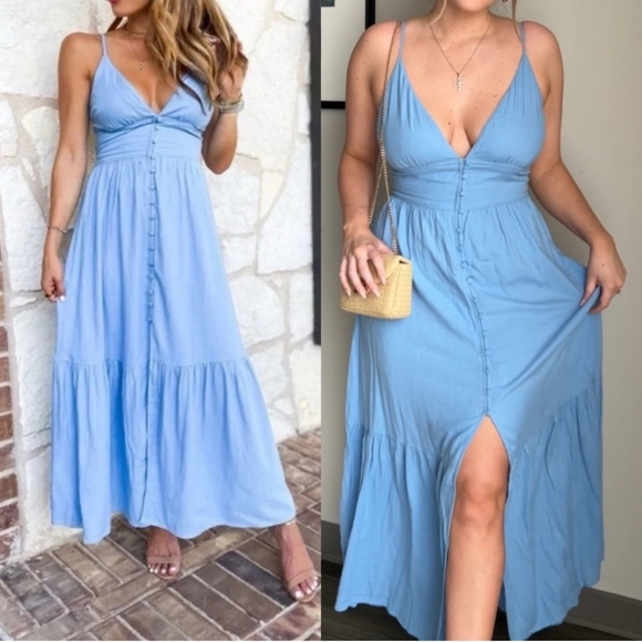 NWOT Abercrombie and Fitch Button Down V Neck Dress - Picture 6 of 6